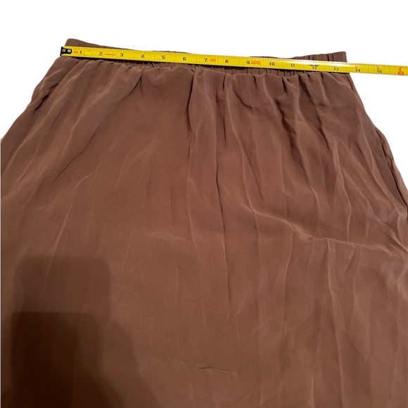 Forever 21 Brown Maxi Skirt Chiffon Overlay Sz M - Picture 2 of 5